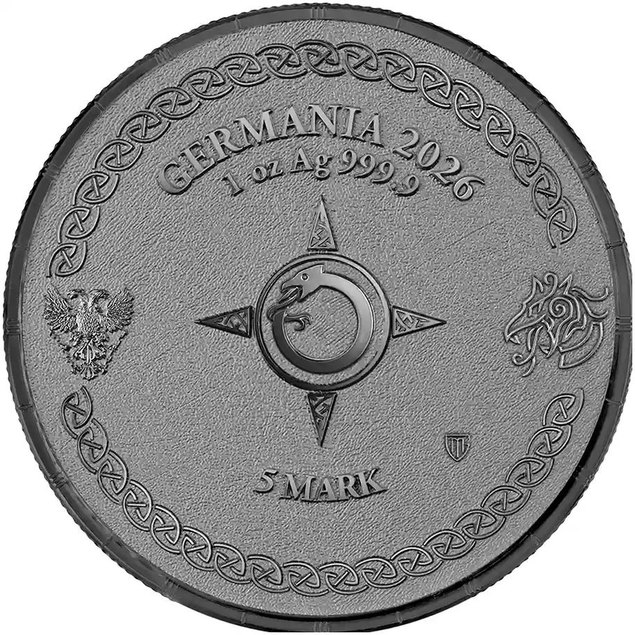 Srebrna moneta Ragnarök Jörmungandr 1 uncja srebra 2026 Black Silver BU - obrazek 2