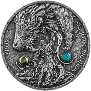 Srebrna moneta Ragnarök Thor & Jörmungandr 2 uncje srebra 2026 UHR