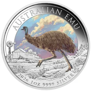 Srebrna Moneta Australijski Emu 1 uncja Srebra 2026 Color